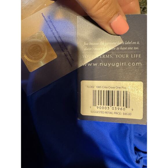 Nuyu Florida Gators One piece Blue Criss Cross Bathing Suit Swim S New $65 - Picture 3 of 4